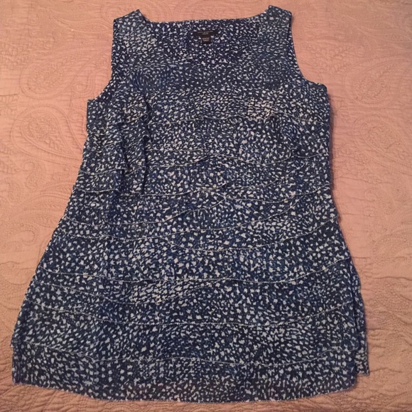 Ann Taylor ruffled tier sleeveless shirt size XXSP