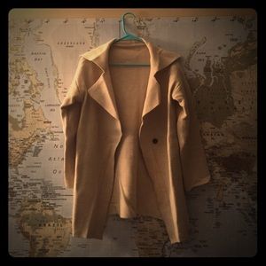 Tan woven mid-length light jacket