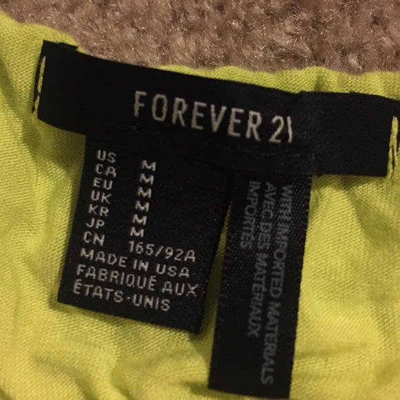 ⭐️F21 lime green flounce crop top size M - Picture 2 of 4