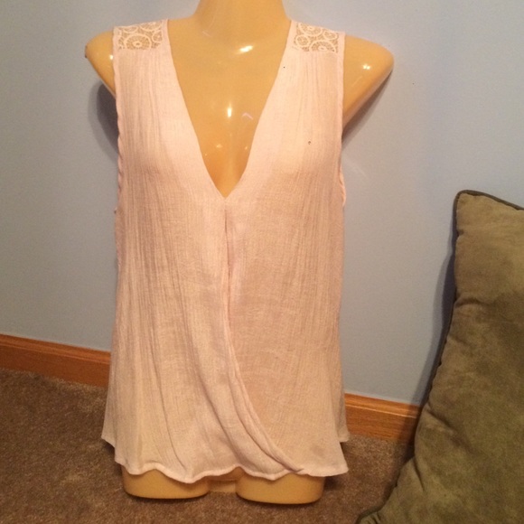 About a Girl Tops - Light Pink Draped Blouse