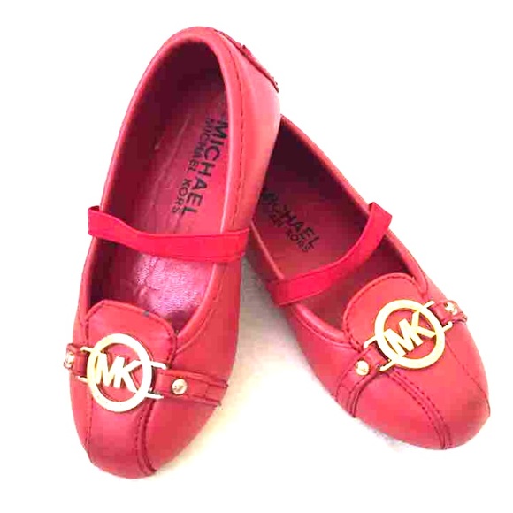 Girl's Michael Kors Fulton Mia Strap Flats In Red