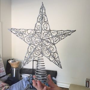 Silver glittered Tree topper