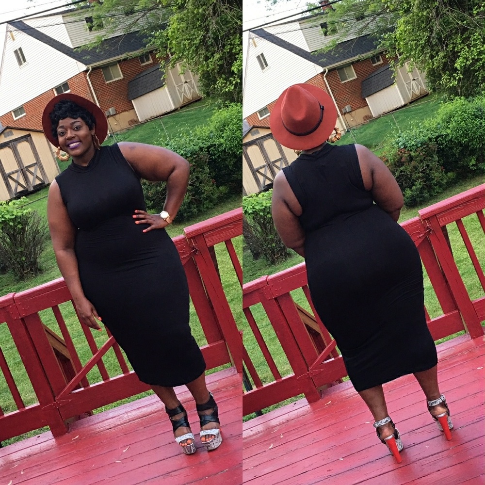 Black maxi body con fit dress - Picture 3 of 3