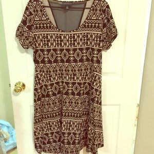 New tan and black aztec skater dress