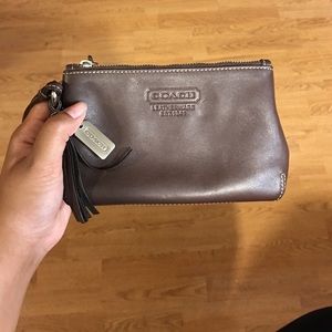 Brown Leather Coach Wristlet