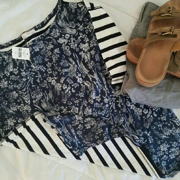Floral + Striped Tee