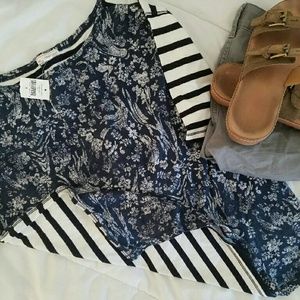 Floral + Striped Tee