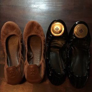 Tory Burch flats size 7 both pair