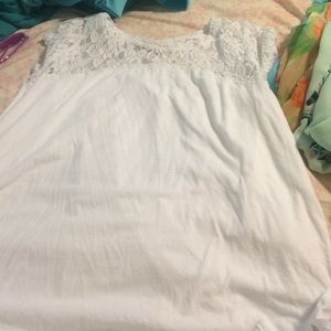 White flower lace shirt