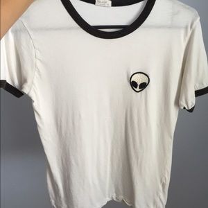 Brandy Melville White Alien T-shirt