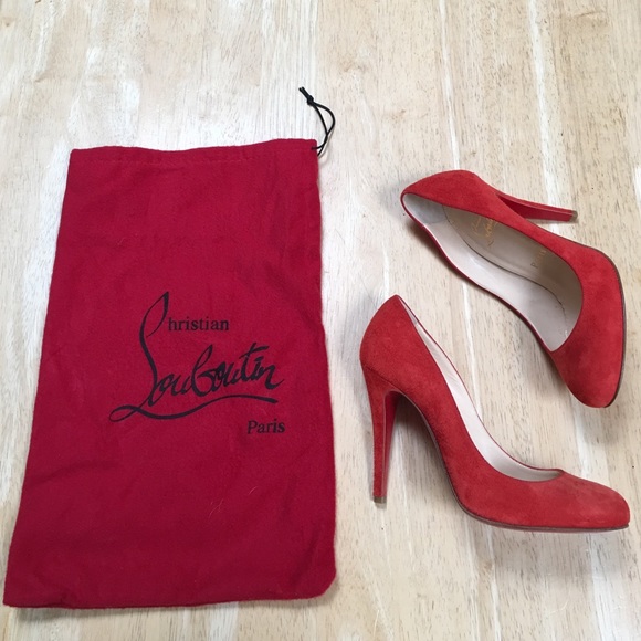 Holiday Party Red Suede Christian Louboutin heel