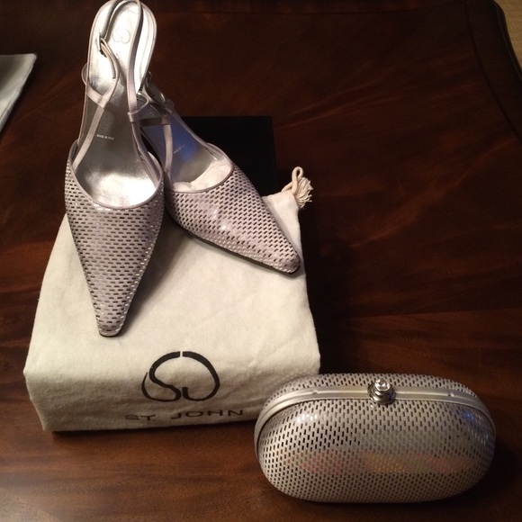 ST. JOHN Sling Back Pumps & Evening Clutch