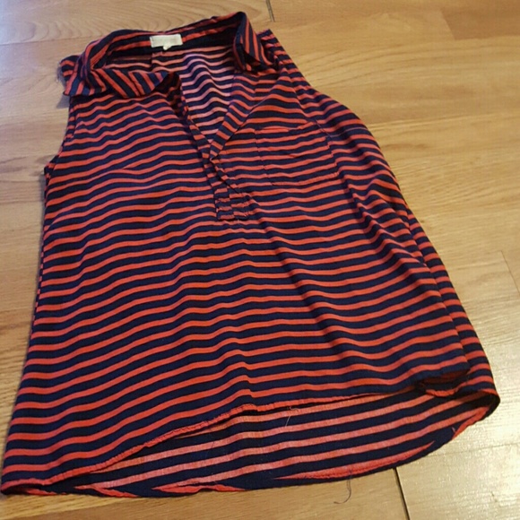 Red and navy stripe tank top