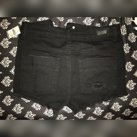 Black Distressed Shorts - Picture 2 of 2