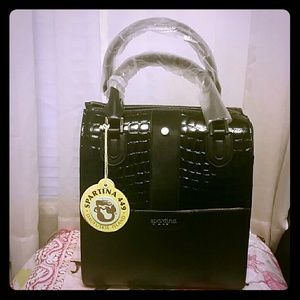 Spartina Croc Satchel Black