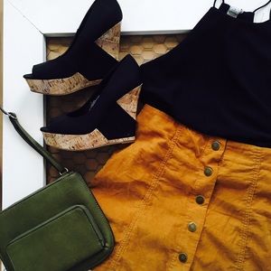 Mossimo Black and Cork Wedges