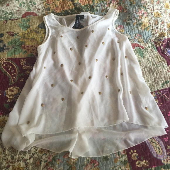 White Top with Gold Skull Accents