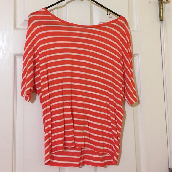 Orange and White Tee