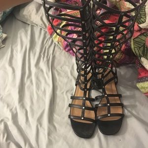 Black gladiator sandals