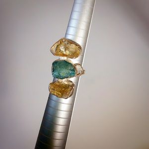 NEW!  Sterling Silver Agate Rock Ring