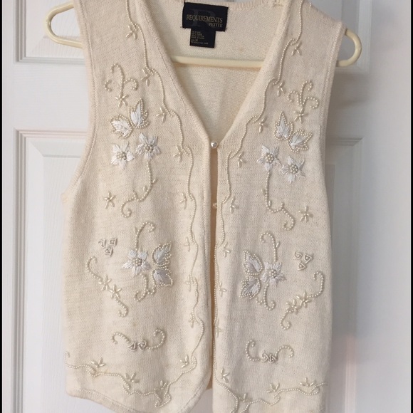 Cream beaded sweater vest