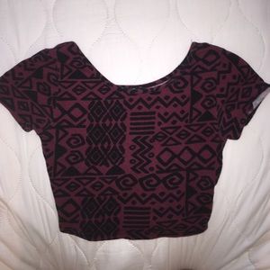 Aztec print crop top
