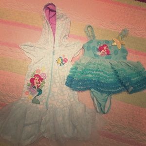 Disney Little Mermaid Swimsuit and Coverup Set