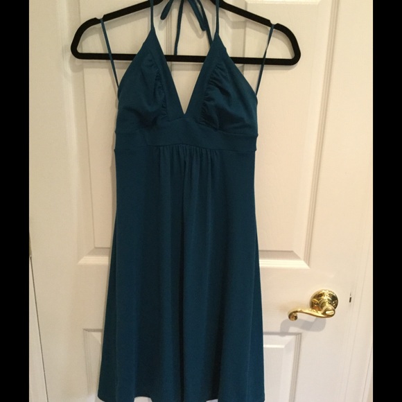 Susana Monaco Halter Dress. Green Teal