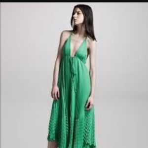 Alice and Olivia Adalyn Pleated Maxi Dress