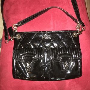 Black Coach patent leather w/ 2 lengths of straps
