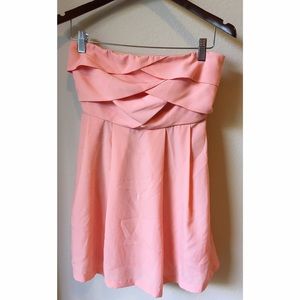 Light pink peach strapless dress