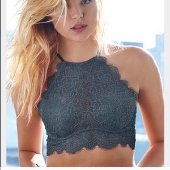 BNWT Grey Eyelash Bralette