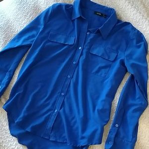 Super cute deep blue button down blouse