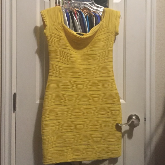 Yellow tight dress