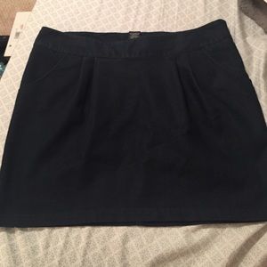 Navy business casual dark wash denim material