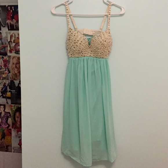 Diamond and Pearl Mint Dress - Picture 1 of 3