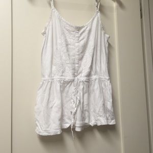A tank top with a drawstring.