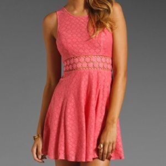 Pink Free People Daisy Crochet Dress