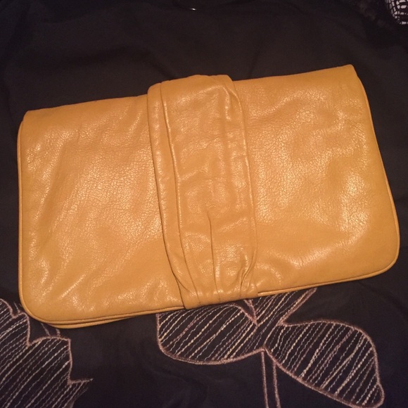 Gianni Bini mustard yellow clutch