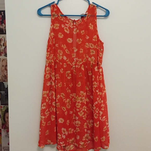 Sunny Orange floral dress
