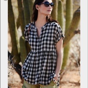Anthropologie Plaid Top