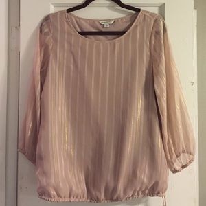 Blush Metallic Blouse