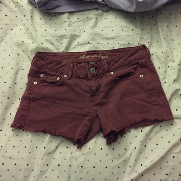 Burgundy American eagle shorts