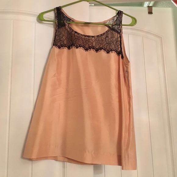 Black Lace and Blush tank top - j.crew