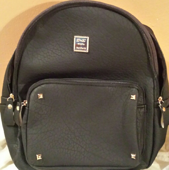 Trendy Black Studded Backpack :)