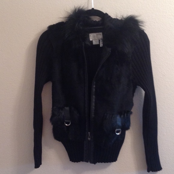 Alberto Makali Sweater with Rabbit Trim