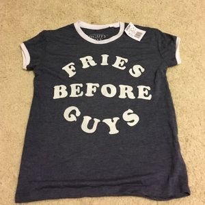 Fries before guys ringer tee