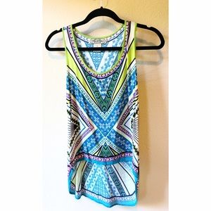 Tribal boho Aztec hi lo tank top