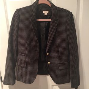 JCrew Grey and Black Houndstooth Blazer