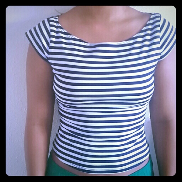Stop Staring blue and white striped top